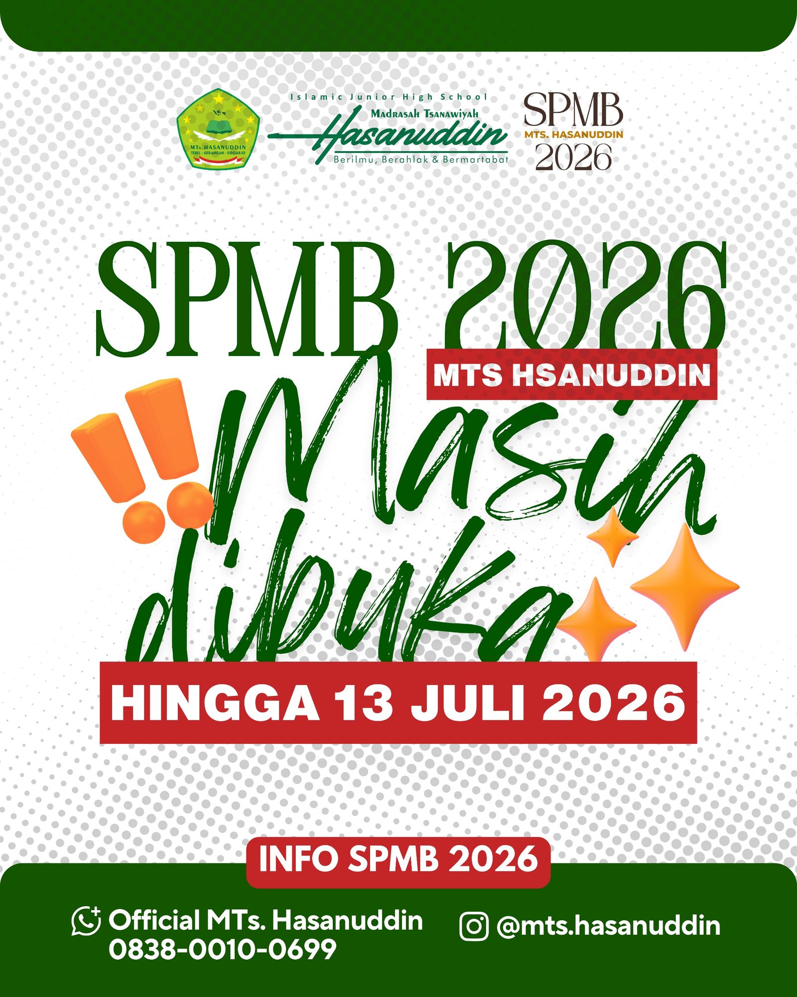 SPMB MTS HASANUDDIN TAHUN PELAJARAN 2026/2027